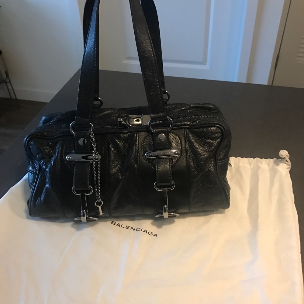 Black Balenciaga Mini with Key Lock Zip